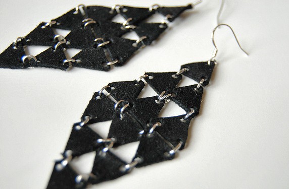 Earrings diy leather