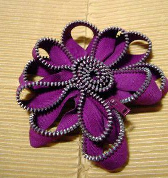 Zip Flower Brooch