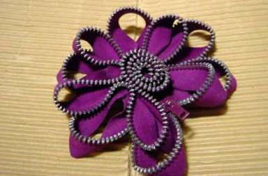 Zip Flower Brooch