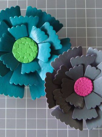 Papier Mache Floral Brooch