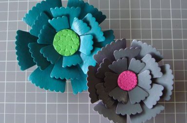 Papier Mache Floral Brooch