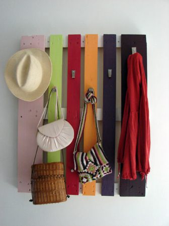Colorful Pallet Coat Rack