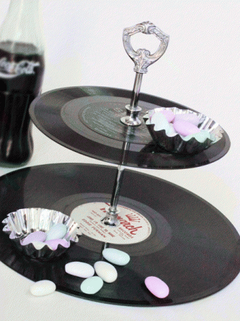 Vinyl Record Cake Stand