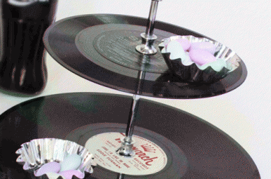 Vinyl Record Cake Stand