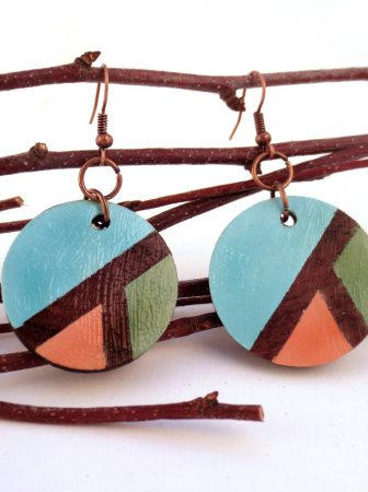 Wooden Circle Earrings