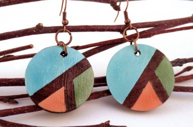 Wooden Circle Earrings