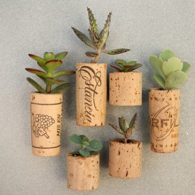 Wine Cork Magnet Planters