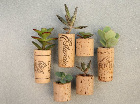 Wine Cork Magnet Planters