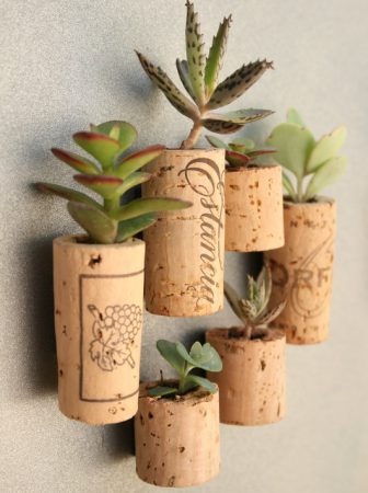 Wine Cork Magnet Planters