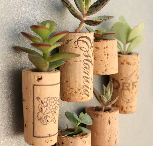 Wine Cork Magnet Planters