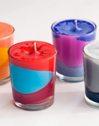DIY Colorful Block Candles