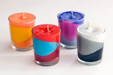 DIY Colorful Block Candles