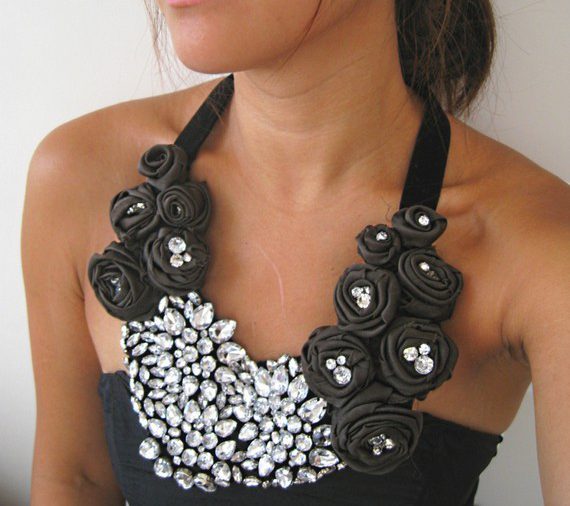Collana Rose e Strass