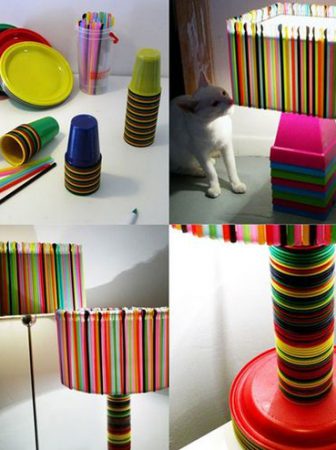 Plastic Straw Lampshade