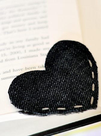 Denim Heart Bookmark