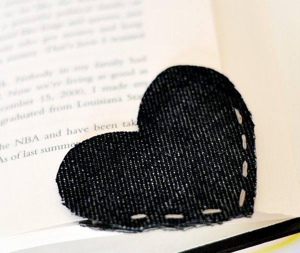 Denim Heart Bookmark