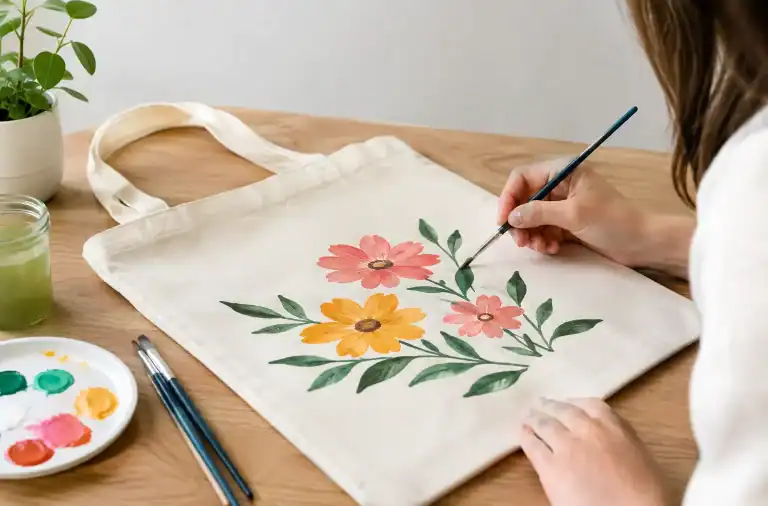 Borsa tote bag dipinta a mano facile