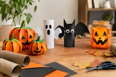 Decorazioni Halloween con materiali riciclati