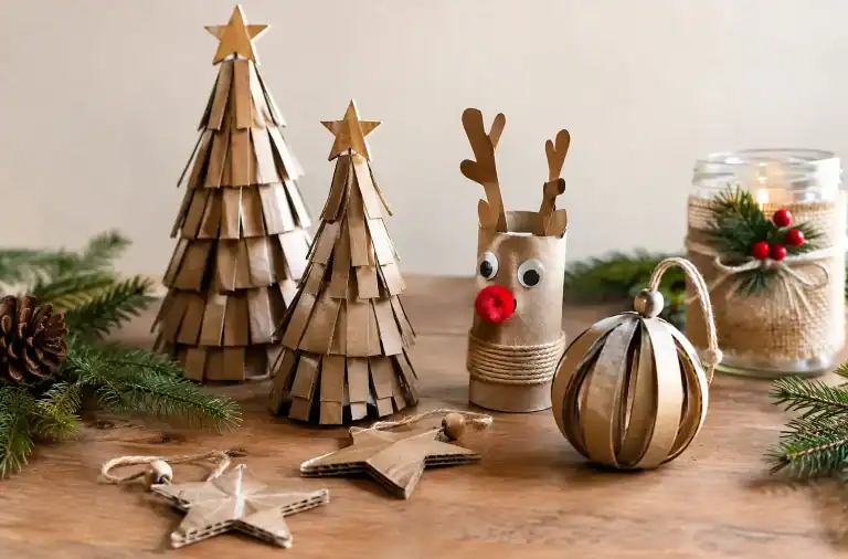 Decorazioni natalizie con materiali riciclati